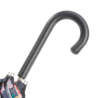 Jeans and flowers leather handle luxury women's umbrella canopy detail