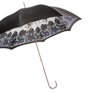 Italian jeweled brass handcrafted women luxury rain umbrella side view