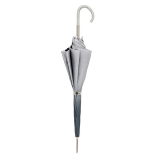 Luxury Italian animal print silver rose handle women's umbrella close-up handle detail