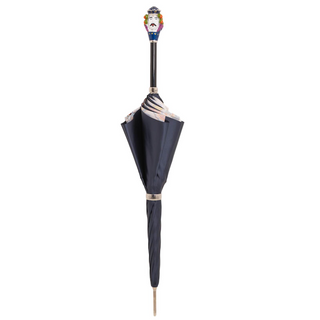 Luxury manual handmade Italian enameled brass umbrella close-up
