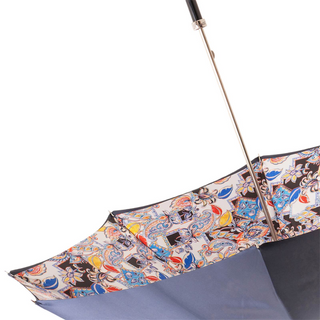 Luxury manual handmade Italian enameled brass umbrella top view