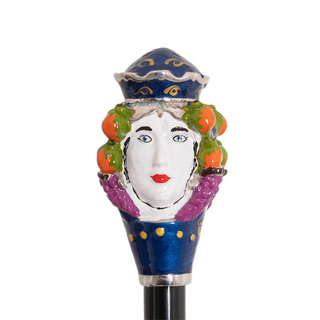 Luxury manual handmade Italian enameled brass umbrella detail