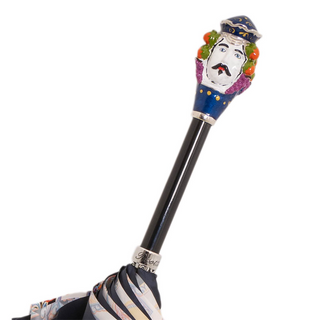 Luxury manual handmade Italian enameled brass umbrella canopy detail