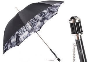 Animalier black white print luxury Italian women's umbrella front view