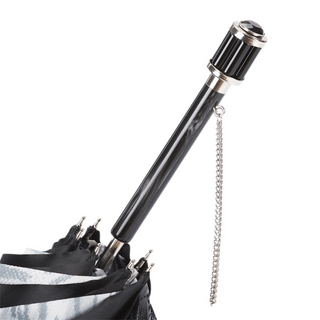 Animalier black white print luxury Italian women's umbrella canopy detail