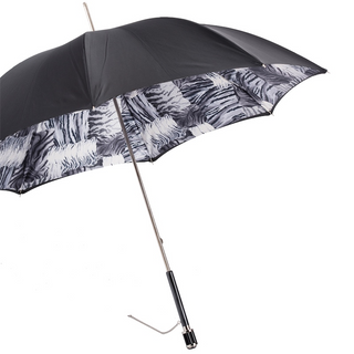 Animalier black white print luxury Italian women's umbrella side view