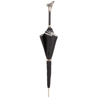 Vintage giraffe aluminum handle handmade Italian umbrella close-up