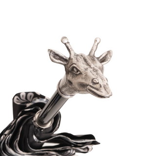 Vintage giraffe aluminum handle handmade Italian umbrella detail