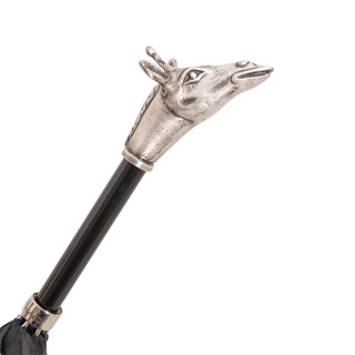 Vintage giraffe aluminum handle handmade Italian umbrella canopy detail