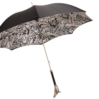 Vintage giraffe aluminum handle handmade Italian umbrella side view