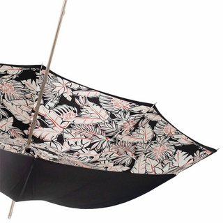 White leaves handmade Italian designer brass umbrella top view
