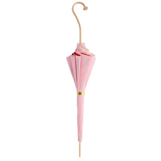 Orchid pink brass handle luxury Italian women's umbrella close-up handle detail