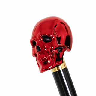 Luxury skull handmade Italian red resin polyester umbrella detail