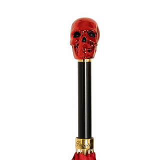 Luxury skull handmade Italian red resin polyester umbrella canopy