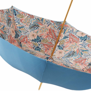 Luxury handmade Italian enameled brass handle umbrella top view