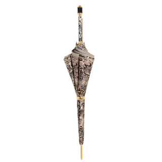 Python print acetate handle luxury Italian women's umbrella close-up handle detail