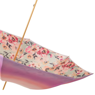 Pink ombre floral handmade Italian acetate umbrella detail