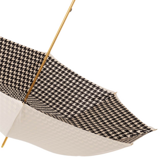 Ivory acetate handle handmade Italian polyester umbrella top view