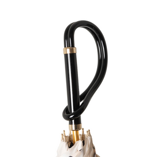 Ivory acetate handle handmade Italian polyester umbrella canopy detail
