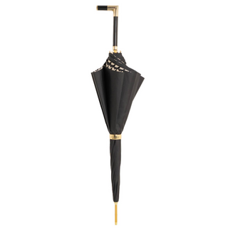 Paris black acetate handle manual handmade Italian umbrella close-up