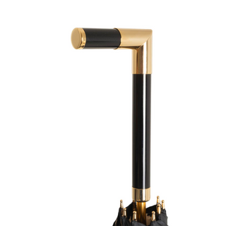 Paris black acetate handle manual handmade Italian umbrella canopy detail