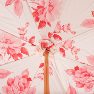 Gold rose handmade Italian luxury gold gilt umbrella top view