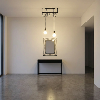 Lustre noir minimaliste – Suspension moderne à 2 lumières pour salon élégant