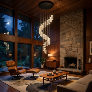 Modern Crystal Chandelier – Elegant Cord Suspended Fixture With Remote Control