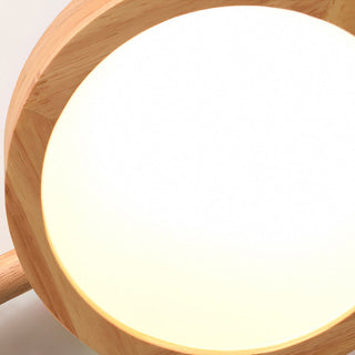 Retro Wood Ceiling Light - Multi Head Ceiling Light with Warm Ambient LED
