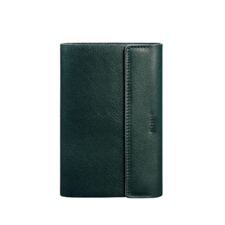leather bound notebook handcrafted genuine leather journal pen holder magnetic closure front view