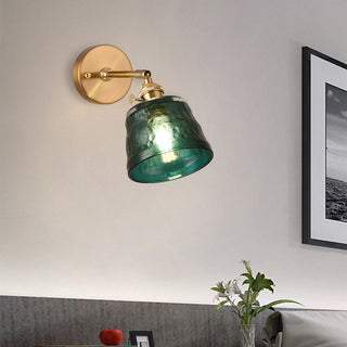 Vintage glass metal wall sconce adjustable — warm ambient