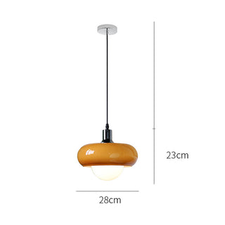 Suspension Bauhaus – Lampe dôme en verre couleur café pour salle à manger
