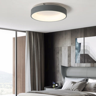 Scandinavian grey round LED ceiling light, modern flush mount lamp