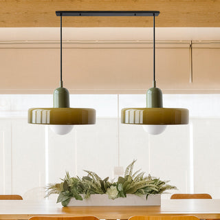 Modern double-head Bauhaus pendant with glass LED shades