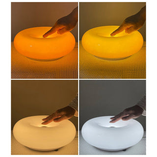 Orange LED donut glass lamp — cute dimmable warm