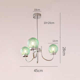 Modern glass ball chandelier illuminated — iron warm bedroom light