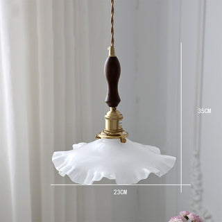 Nordic vintage pendant lamp with brass and glass design