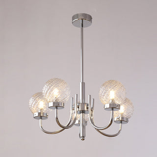Modern iron glass chandelier detail — ball luxury warm texture