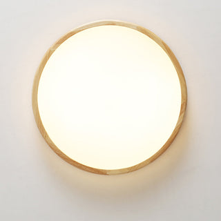 Wood vintage ceiling lamp round – warm wooden installed