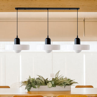 Three-glass pendant lamp with Bauhaus-inspired design