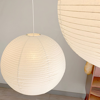 White Paper Lantern Nordic Pendant Lighting – Scandinavian Modern Hanging Lamp