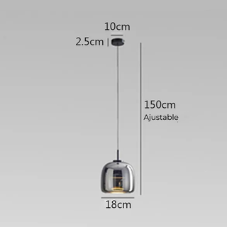 Gray Pendant Light – Modern LED Hanging Lamp With Adjustable Height