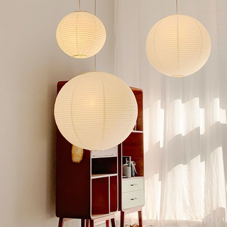 White Paper Lantern Nordic Pendant Lighting – Scandinavian Modern Hanging Lamp