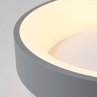 Living room Scandinavian ceiling fixture, grey round LED lamp
