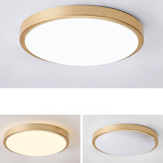 Gold Flush Mount Light - Vintage Round Ceiling Fixture With Warm Gold Finish