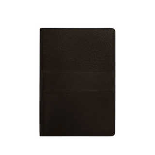 leather bound notebook premium genuine leather journal pen holder metal ring binder front view