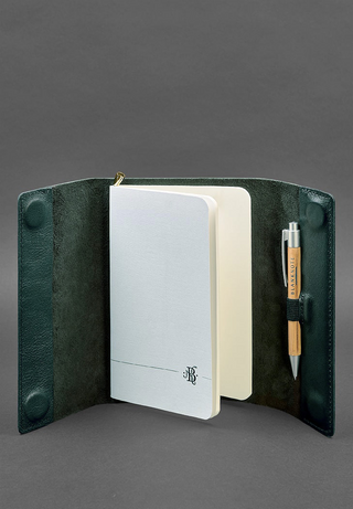 leather bound notebook handcrafted genuine leather journal pen holder magnetic closure close-up