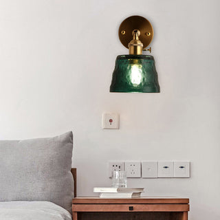 Warm metal adjustable vintage glass wall lamp — sconce