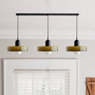 Suspension Bauhaus – Plafonnier Simple à 3 Têtes en Verre pour Salle à Manger
