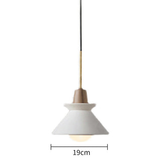 Suspension en Béton - Lampe Cône Moderne Blanche avec Longueur de Suspension Ajustable